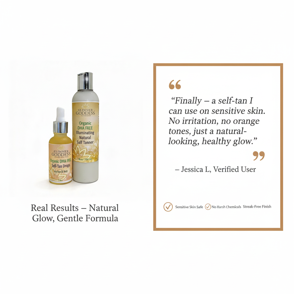 DHA-Free Self Tanner Bundle – Lotion + Drops for Natural Glow Without Smell or Orange Tones